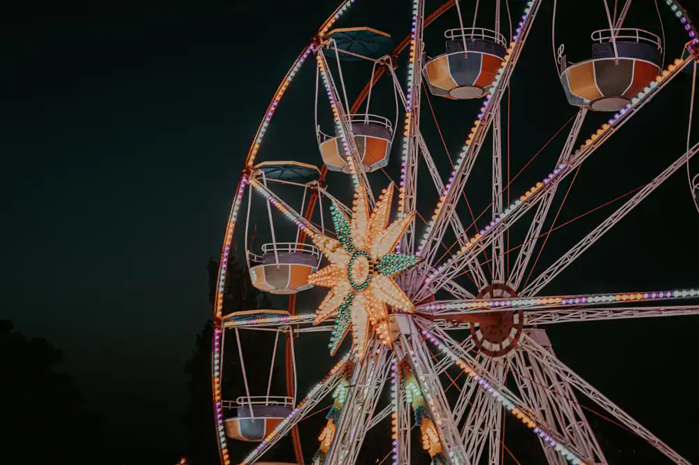 Close up of colorful giant gears